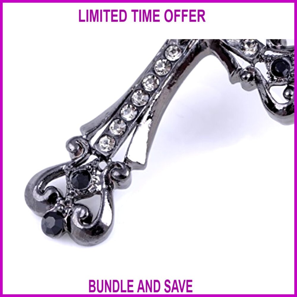 Adjustable Rhinestone Cross Pendant Necklace With… - image 4